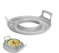 Microwave Bowl Holder, Microwave Cools Plate and Spillover Caddy with Handles, Spill Proof Microwaves Bowl Carrying Tray, Heat Resistant Microwaves Bowls for Heating Food, Microwaved Meals