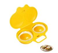 Microwave Egg Poacher With Lid & Handle, Dual Cavity Microwave Egg Poacher, Cuit Oeuf Micro Onde, Cuiseur Oeuf Micro Ondes, Quick Oil-Free Cooking, No Oil Splash Proof Quick，Jaune