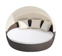 MICTONY Housse de Coussin de Rechange pour lit de Jour d'extérieur de 167,6 cm avec Bande élastique, Housse de Coussin de lit Rond d'extérieur Uniquement (lit de Jour Non Inclus) (Blanc)