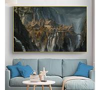 Middle-Earth Fondcombe Paysage Film Affiche Et Gravures Peinture Sur Toile Mur Art Un Anneau Image Pour La Décoration De La Chambre 35x55cm(14x22in) Sans Cadre