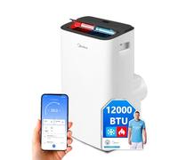 MIDEA Climatiseur Mobile Silencieux 12000 BTU avec Évacuation - Chauffage et Climatisation Portable Prêt à Poser 3500W - Clim Réversible Split Mobile - Kit de Fenêtre, App Control et Pompe a Chaleur