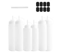 midgreyeye 6 Pcs Pipette Cuisine 4 Pcs 500ml/18oz et 2 Pcs 360ml/12oz Contenance Totale 2720 ml Bouteille Sauce,Recipient Sauce, Bouteille Vinaigrette,Squeeze Bottle, Flacon Plastique