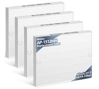 Midiex Lot de 4 filtres de rechange pour purificateur d'air Airmega AP-1512HH compatibles avec les purificateurs d'air Coway AP-1512HH et Airmega 200M, H13 True HEPA par rapport à la pièce # 3304899