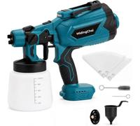 MidingChai Pistolet a Peinture sans Fil 1000 ML, pour Batterie Makita 18V | Buse en laiton, Écran d'Affichage Numérique, Éclairage LED, Rangement des Buses, pour Murs, Meubles, Artisanat, sans Batterie