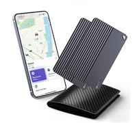 Midlocater Lot de 2 cartes de suivi de portefeuille pour iOS Find My, batterie de 10 ans, pas de charge nécessaire, traceur de cartes à puce mince pour portefeuille, passeport et bagages, recherche