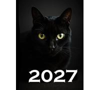 Midnight Black Cat Diary 2027: Week-to-View Planner with UK Bank Holidays and Sunrise & Sunset Times