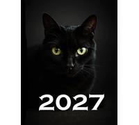 Midnight Black Cat Diary 2027: Week-to-View Planner with UK Bank Holidays and Sunrise & Sunset Times