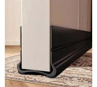 Midslinee Noir Joint de Porte, 93cm Calfeutrer Bas de Porte Black | Isolation Phonique Porte, Pour Portes de 3,5 à 5,5 cm d'épaisseur et Espace Inférieur de 0,3 à 2,6 cm