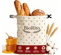MieBio Sac à Pain Réutilisable en Cire d'Abeille Naturelle et 100% Coton Bio, Extra Large 43x33 cm | Conservation du Pain Naturelle sans Plastique pour Pain Fait Maison - Frais jusqu'à 7 Jours