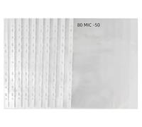 MIEGUIWOR 50 Pochette Perforée A4,80 μm Pochette Plastique Transparente A4