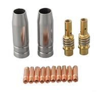 MIG Jeu de buses de torche M6, buses à gaz pour MB14 MB15, embouts en cuivre de 0,8 mm, revêtement et retenue de soudure, kit de consommables de soudage Mag, pièces de rechange pour Gys