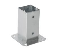 MiG-met - Douille à visser - 70x70x150mm - Douille de sol - Support de poteau - Tube carré - Poli Sabot de poutre en acier inoxydable - Parasol Ancrage de sol - pour clôtures, hangars, pergolas