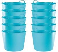 MiG-met - Panier Universel, Grand Contenant, Seau Flexi, Panier à Linge - Solide, Durable, Flexible et Léger - Deux Poignées Robustes - Capacité de Charge : 120kg - 42L, 44x35x33cm - Bleu - 10 pièces