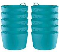 MiG-met - Panier Universel, Grand Contenant, Seau Flexi, Panier à Linge - Solide, Durable, Flexible et Léger - Deux Poignées Robustes - Capacité 120kg - 55L, 55x44,5x35cm - Bleu - 10 pièces