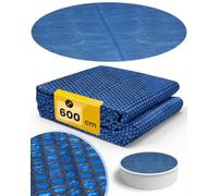 Miganeo Premium Bâche à Bulles Ø 600 cm Rond | Noir/Bleu | découpable | Couverture de Piscine Solaire | Chauffage de Piscine