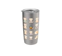 Mignon chat méditant kawaii zen félin design Gobelet isotherme en acier inoxydable double paroi