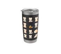 Mignon chat méditant kawaii zen félin design Gobelet isotherme en acier inoxydable double paroi