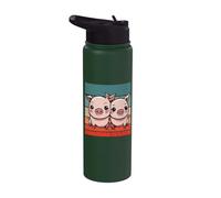 Mignon frère bébé petit cochon rose soeur amoureux des Stainless Steel Insulated Water Bottle