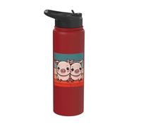 Mignon frère bébé petit cochon rose soeur amoureux des Stainless Steel Insulated Water Bottle
