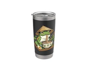Mignon grenouille ramen chemise japonaise bol de nouilles dessin animé graphique Gobelet isotherme en acier inoxydable double paroi