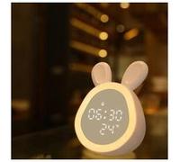Mignon lapin led réveil bureau numérique horloge réveil lumière électronique temps température affichage décoration de la maison G