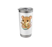 Mignon Ramen Loving Mouse Kawaii Food Art Gobelet isotherme en acier inoxydable double paroi