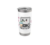 Mignon Tourne-disque Boit Thé Boba Kawaii Gobelet isotherme en acier inoxydable double paroi