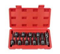 MIGUBIGU 10 PCS Douille Torx Male 1/2'' T20 T25 T30 T40 T45 T50 T55 T60 T70 T80, Douille a Choc 1/2, Coffret Douilles Embout Torx avec Boîte, pour Voiture, Réparation du Moteur avec Boîte Rouge