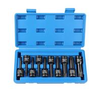 MIGUBIGU 10 PCS Douille Torx Male 1/2'' T20 T25 T30 T40 T45 T50 T55 T60 T70 T80, Douille a Choc 1/2, Coffret Douilles Embout Torx avec Boîte, pour Voiture, Réparation du Moteur avec Boîte Bleue
