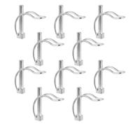 MIGUBIGU 10 Pièces Goupille de Verrouillage Forme D 8*50mm pour Echafaudage, Goupille Motoculteur Acier au Carbone Galvanisé, Goupille Forme D Portable, Bien Démonté