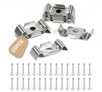 MIGUBIGU 25× Accessoires pour Clôture à Panneaux Double Tige avec 30 Vis | Fixation Murale Grillage Rigide Acier Inoxydable, Attaches pour Grillage pour épaisseur de Tige de 6/5/6 et 8/6/8