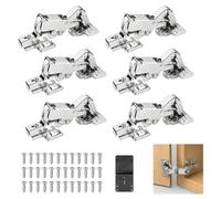 MIGUBIGU 6PCS Charniere Porte Placard avec Amortisseur 165 Degrés | Charnière Invisible Rentrante, Charniere Meuble Cuisine Tasse 35 mm, Charniere Soft Close Rentrante Haut Chaussure Porte Bois
