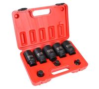 MIGUBIGU 8 Pcs Coffret de Douilles hoc 1/2’’, 30 32 34 35 36 mm, Douilles à Chocs Hexagonales, Douille à Choc 12 Pans, Jeu de Douille à Chocs en Acier au Chrome Vanadium