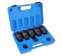 MIGUBIGU 8 Pcs Coffret de Douilles hoc 1/2’’, 30 32 34 35 36 mm, Douilles à Chocs Hexagonales, Douille à Choc 12 Pans, Jeu de Douille à Chocs en Acier au Chrome Vanadium Avec Boîte Bleue