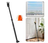 MIGUBIGU Barre de Sécurité Porte, Réglable de 59-123 cm, Barre Securite Fenetre, Barre Anti Effraction Porte, Fenêtres ou Portes Coulissantes pour Appartements, Chambres d'Hôtel et Maisons, Noir
