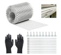 MIGUBIGU Grillage de Protection Gouttière en Aluminium 8cm*6m | Grille Gouttière Anti Feuilles avec Attaches, Grillage Gouttiere Découpable, Anti-oiseaux, Anti-insectes, Anti-feuilles