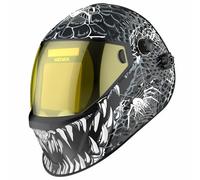 MIGVAN Cagoule Soudure Automatique True-Color 100×82mm Champ 0,1ms Rapidité | Masque Soudure alimentation solaire batterie, DIN 4/5-9/9-13 - Cagoule soudure MIG TIG MMA ARC Meulage ultra-léger 525g H22