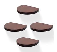 MIHORLIFE 15,2X11,5CM Étagères Flottantes Carrées en Bois, Mini-Étagère Murale De Style Compact pour Petits Objets, Décoration Murale Suspendue, Lot de 4(Noyer Foncé)
