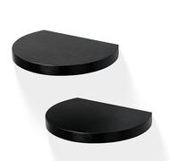 MIHORLIFE 15,2X11,5CM Étagères Flottantes Carrées en Bois, Mini-Étagère Murale De Style Compact pour Petits Objets, Décoration Murale Suspendue, Lot de 2(Noir)