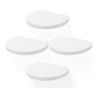 MIHORLIFE 19,3X15CM Étagères Flottantes Carrées en Bois, Mini-Étagère Murale De Style Compact pour Petits Objets, Décoration Murale Suspendue, Lot de 4(Blanc)