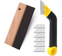 Mihutu Gratte Joint Carrelage avec 6 Remplacement de Lames et Spatule à Joint Raclette de Carrelage en Caoutchouc - 200mm, Grattoir a Dejointer Carrelage pour le Nettoyage de Carreaux