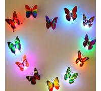 Miico Changer les Couleurs LED Flash Papillon Nuit Lumière Décorative Lumières 3D Accueil Décor Autocollant