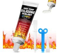 Miioto Colle Haute Temperature, Colle Refractaire Transparent 100ml | Colles Joint Poele a Bois, Silicone Haute Temperature aux Cheminées, Poêles, Boucliers Thermiques, Transparent
