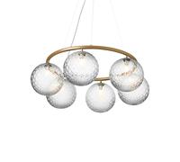 Miira 6 Lustre Circulaire en Laiton/optique Transparent