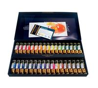 Mijello Honsell 86034 Mission Gold Lot de 34 tubes de 15 ml de peinture aquarelle sophistiquée pour artiste, luminosité intense, sans pigments de cobalt ou de cadmium