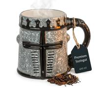 MIJOMA Fantasy Tasse à café et à thé en grès, capacité 400 ml, parfaite pour les cadeaux, les collectionneurs et les fans, 15 x 11 cm, motif chevalier