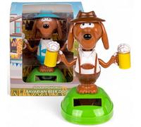 MIJOMA Figurine mobile à énergie solaire - En plastique - Avec cellule solaire - Hauteur : 10 cm - Pas de piles nécessaires - Pour rebords de fenêtre, voitures et endroits ensoleillés (chien de bière