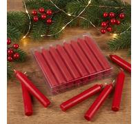 MIJOMA Lot de 20 bougies festives pour sapin de Noël, pyramide, en cire, pour sapin de Noël, fêtes d'anniversaire et tartes, longue durée de combustion, diamètre 11 x 105 mm, rouges