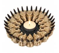 MIJOMA Photophore gothique - Anneau dragon mystique avec nœud celtique - Pour bougies chauffe-plat jusqu'à 5 cm - Décoration d'ambiance en polyrésine - Design fantastique et médiéval - 13,5 cm de
