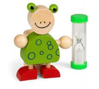 MIJOMA Porte-brosse à dents en bois avec sablier pour enfants - Figurines d'animaux amusantes, environ 8 x 8,5 cm - Brossage des dents ludique, minuterie de 3 minutes, éducatif et décoratif